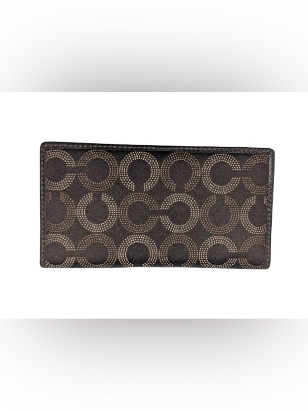 Coach Lilac and Dark Brown Leather Card Sleeve with Gold Foil Logo - Picture 3 of 5